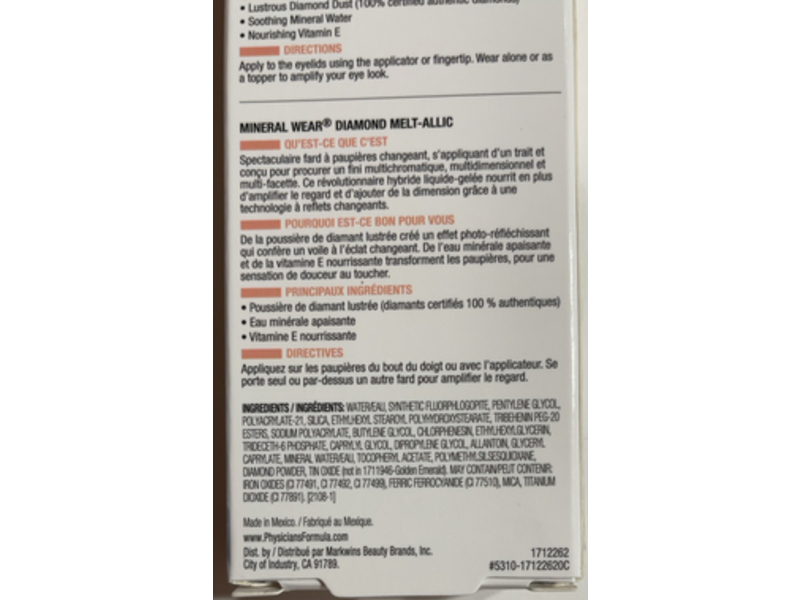 Physicians Formula Diamond Metallic Liquid Eyeshadow , Beam Of Blue, 0.09 fl oz/2.8 mL