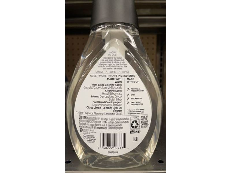 9 Elements Foaming Dish Spray, Lemon, 16 fl oz/473 mL