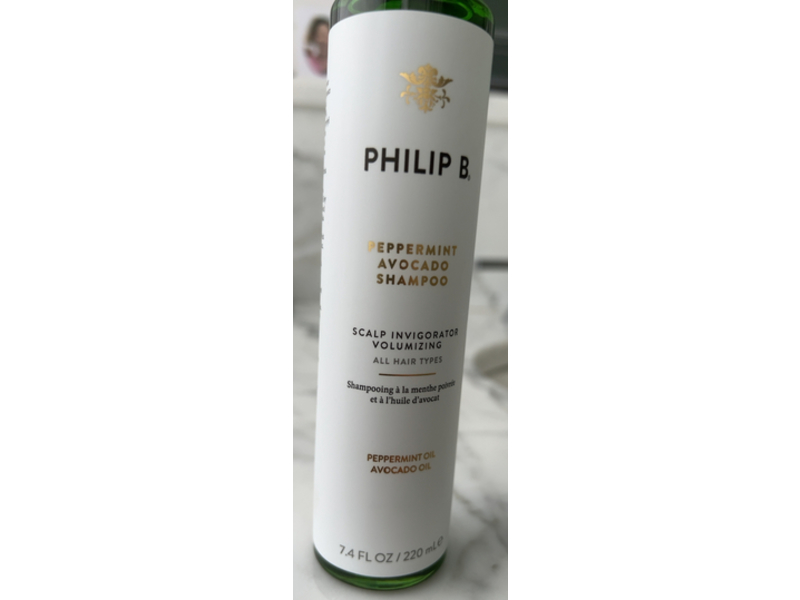 Philip B Scalp Invigorator Volumizing Shampoo, Peppermint & Avocado, 7.4 fl oz/220 mL