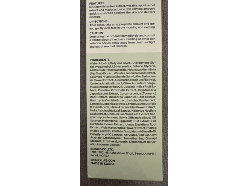 Skinrx Lab Made Cera Cream Fresh Clearing Ampoule Serum, 3.38 fl oz/100 mL