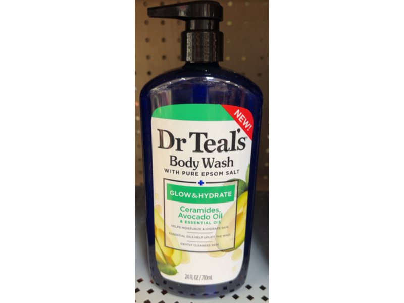 Dr Teal's Glow & Hydrate Body Wash, Pure Epsom Salt, 24 fl oz/710 mL