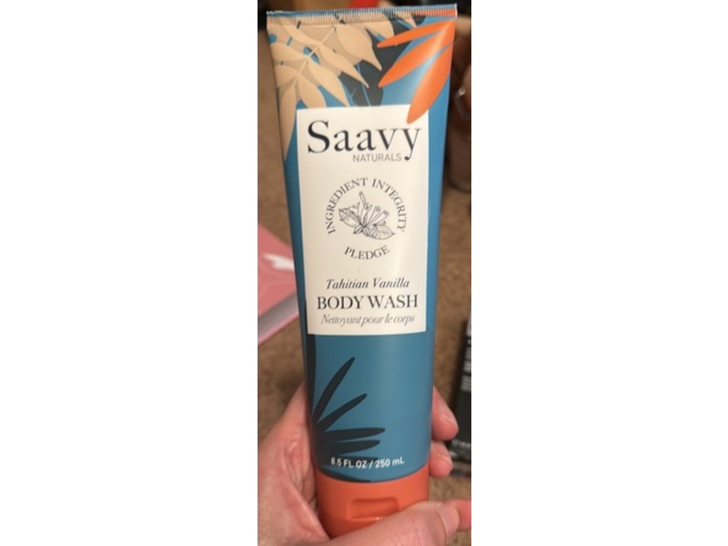 Saavy Naturals Body Wash, Tahitian Vanilla, 8.5 fl oz/250 mL