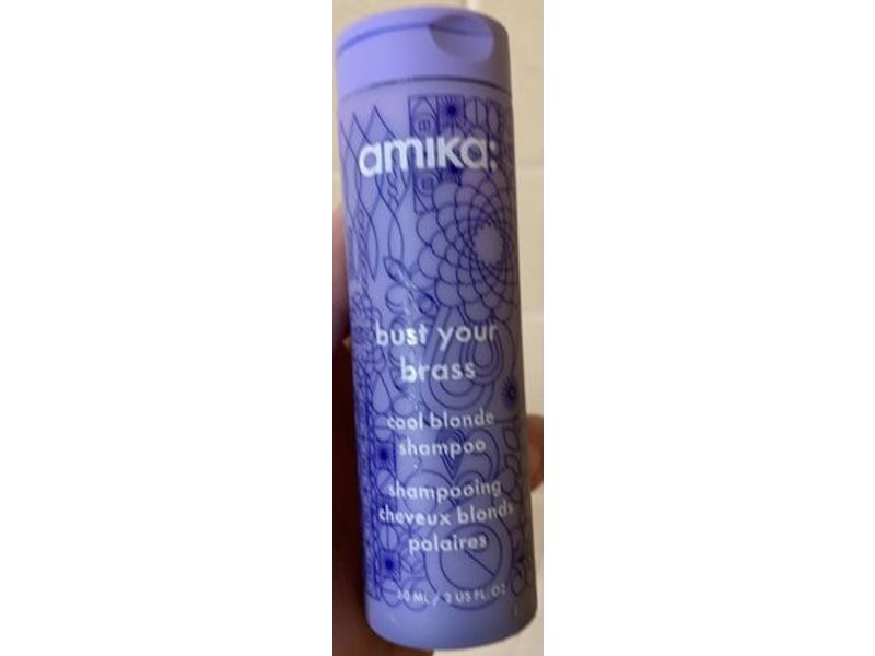 Amika Bust Your Brass Cool Blonde Shampoo, 2 fl oz/60 mL