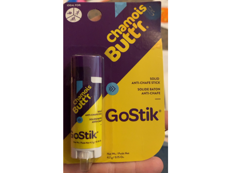 Chamois Butt'r GoStik Solid Anti-Chafe Stick, Black, 0.15 oz/4.2 g