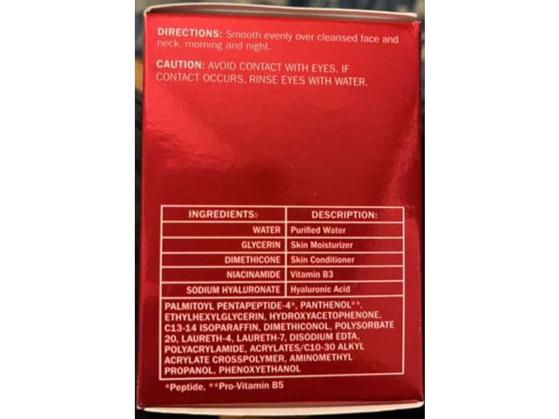 Olay Hyaluronic + Peptide 24 Hydrating Gel, Fragrance Free, 1.7 oz/48 g