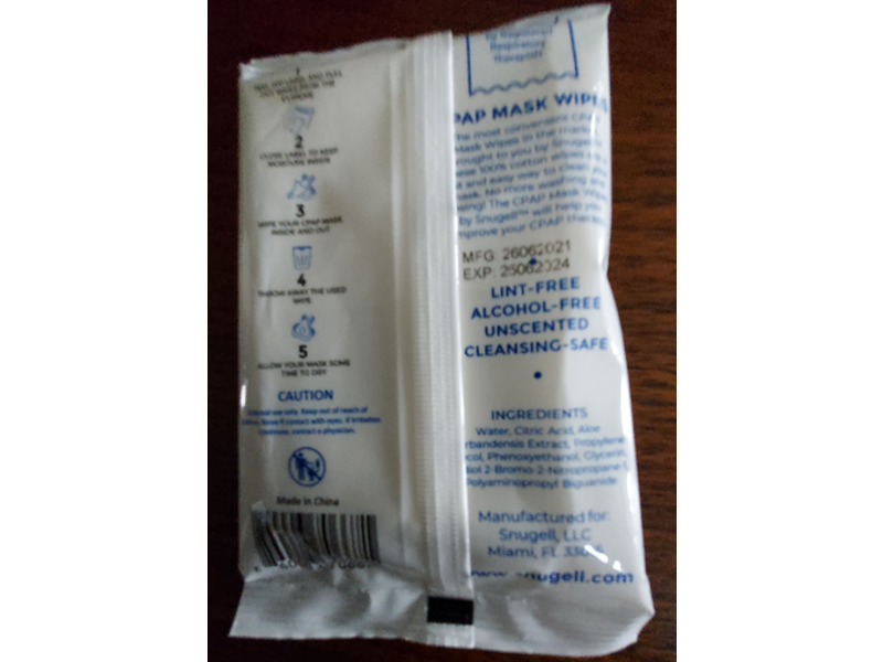 Snugell Cpap Mask Wipes, 10 Wipes, Pack Of 12