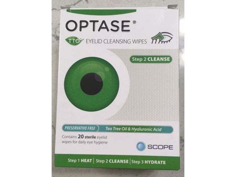 Optase TTO Eyelid Cleansing Wipes, 20 Ct