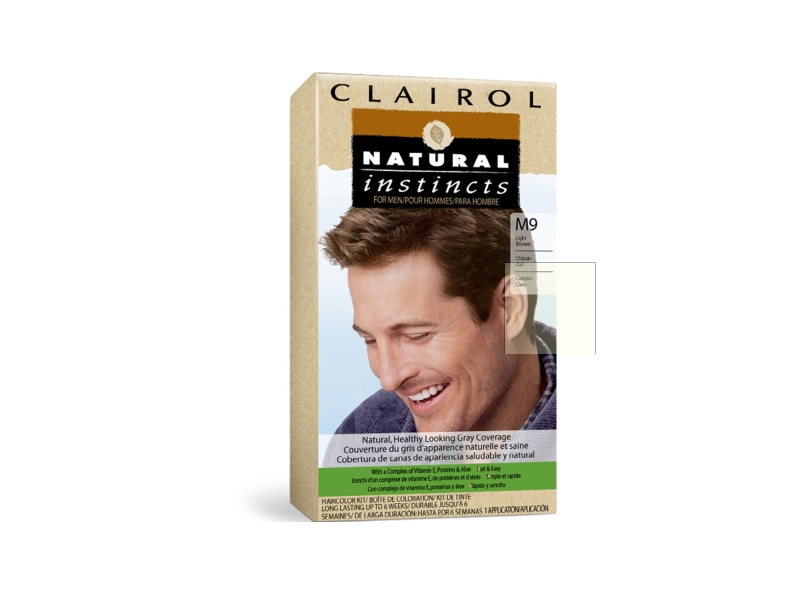 Clairol Natural Instincts Men Hair Color, M9 Light Brown, 1 Application, 3 Count