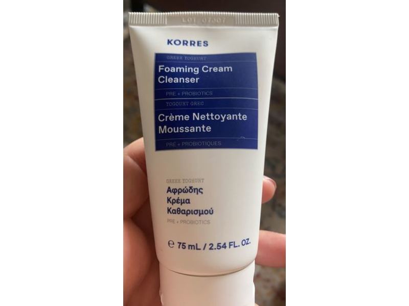 Korres Foaming Cream Cleanser, Greek Yoghurt, 2.54 fl oz/75 mL
