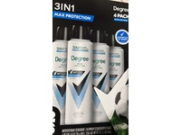 Degree 3 In 1 Antiperspirant & Deodorant Dry Spray, Extra Time Fresh, 4.8 fl oz/175 mL, Pack Of 4 - thumbnail 1