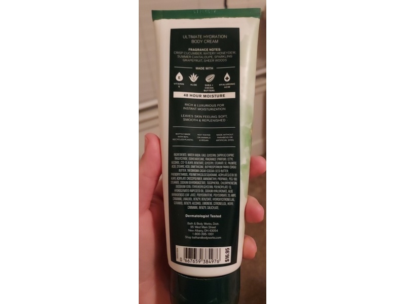 Bath & Body Works Ultimate Hydration Body Cream, Cucumber Melon, 8 oz /226 g