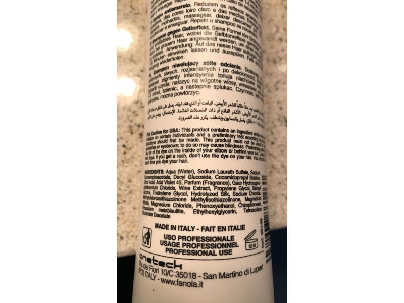 Fanola No-Yellow Shampoo, 11.8 fl oz/350 mL