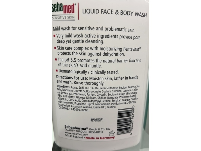 SebaMed Liquid Face & Body Wash, 33.8 fl oz/1000 mL