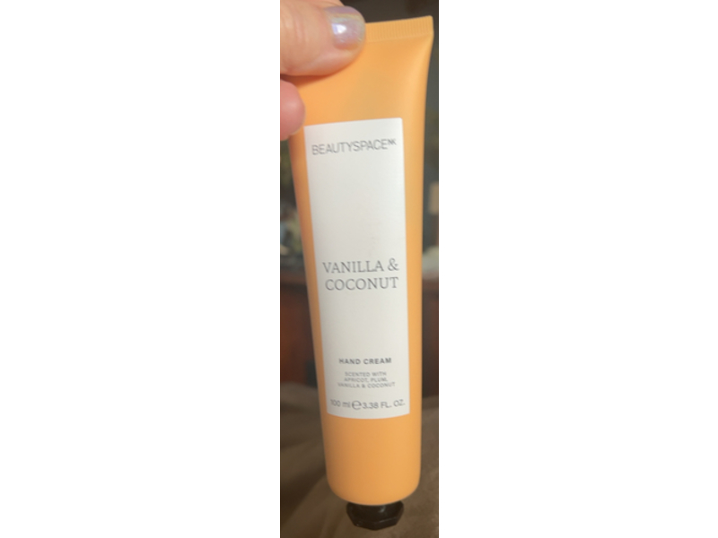 Beautyspace Hand Cream, Vanilla & Coconut, 3.38 fl oz/100 mL