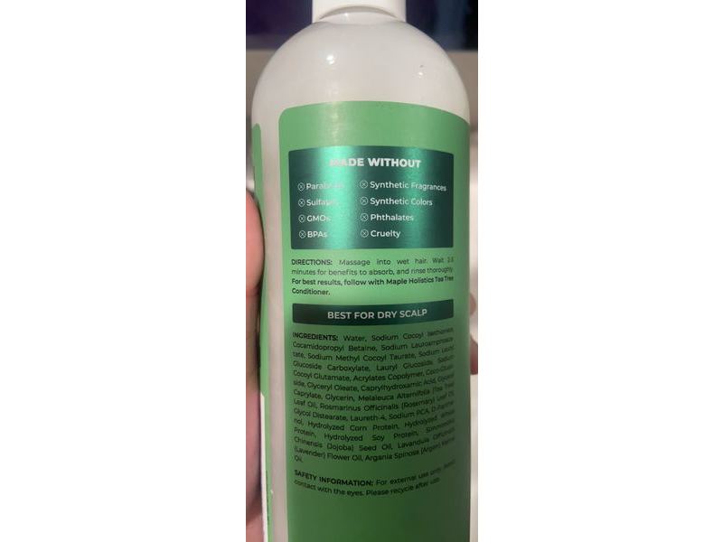 Maple Holistics Shampoo, Tea Tree, 16 fl oz/473 mL
