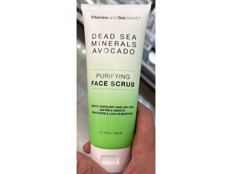 Vitamins & Sea Beauty Purifying Face Scrub, Dead Sea Minerals Avocado, 5.1 fl oz/150 mL