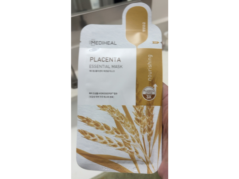 Mediheal Placenta Essential Face Mask, 0.81 fl oz/24 mL, 10 Count
