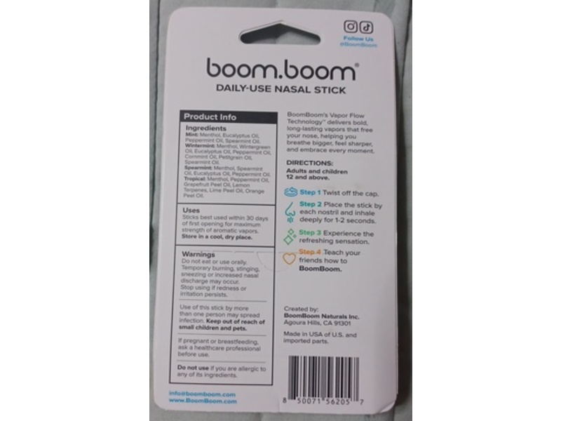 BoomBoom Nasal Stick Set, 0.14 oz/4 g, Pack Of 4