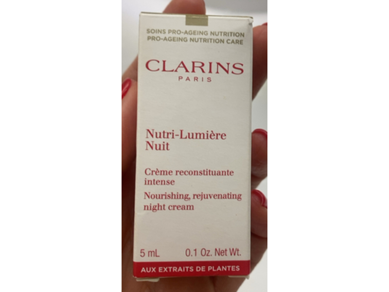 Clarins Paris Nutri-Lumiere Nourishing Rejuvenating Night Cream, 0.1 oz/5 mL
