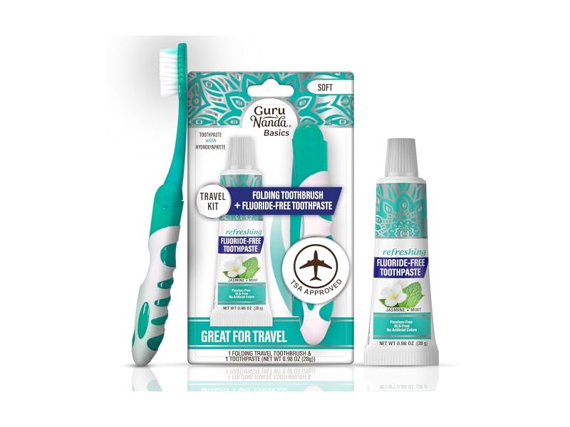 GuruNanda Refreshing Flouride Free Toothpaste, Jasmine + Mint, 0.98 oz/28 g