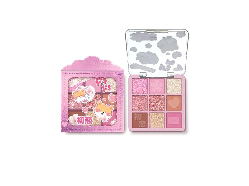 Rude Chibi Manga 9-Color Eyeshadow And Pigment Palette, Puppy Love, 0.25 oz/7.2 g