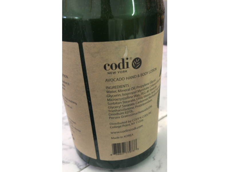 Codi Hand & Body Lotion, Avocado, 25 fl oz/750 mL