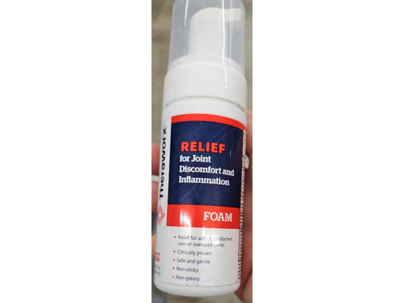 Theraworx Relief Joint Discomfort & Inflammation Foam, 3.4 fl oz/101 mL