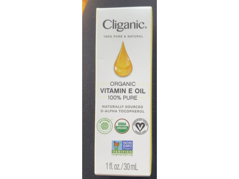 Cliganic Organic Pure Vitamin E Oil, 23,000 IU D- Alpha Tocopherol, 1 fl oz/30 mL