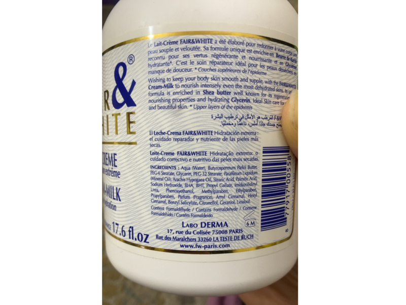 Fair & White Milk Cream, 500 mL