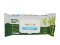 Sprouts Bamboo Flushable Wipes, Unscented, Extra Large, 48 Count - thumbnail 1
