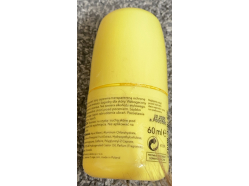 Ziaja Skin Training control antiperspirant roll, Pineapple, 60 mL