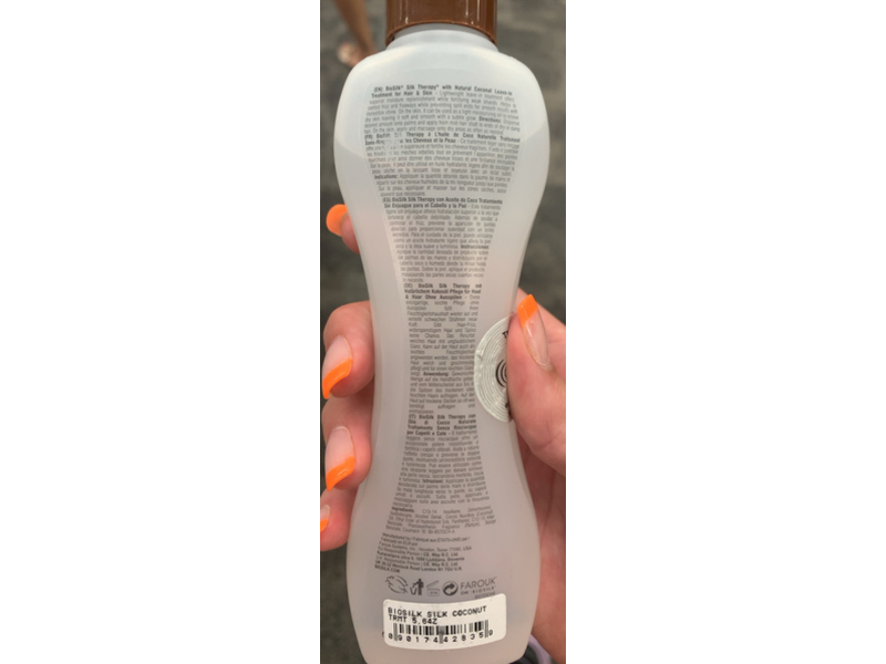 Biosilk Silk Therapy Leave-In Treatment, Natural Coconut Oil, 5.64 fl oz/167 mL