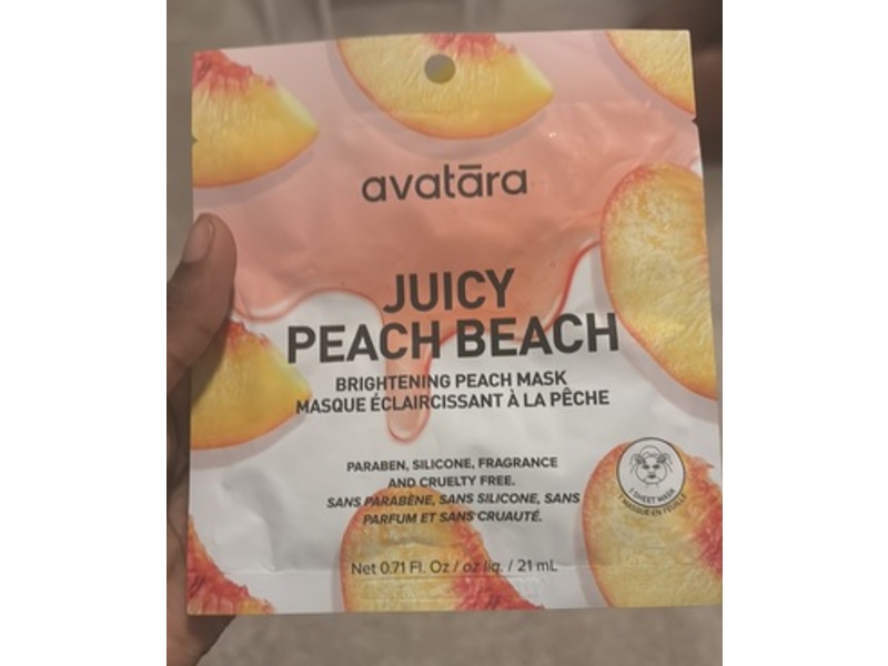 Avatara Juicy Peach Beach Face Mask, 0.71 fl oz/21 mL