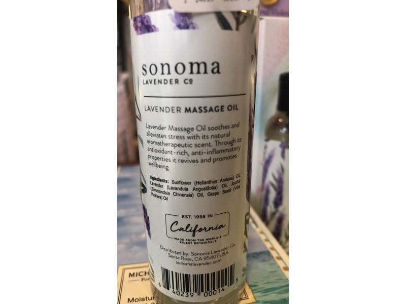 Sonoma Lavender Co Massage Oil, Lavender, 4 oz/118 mL