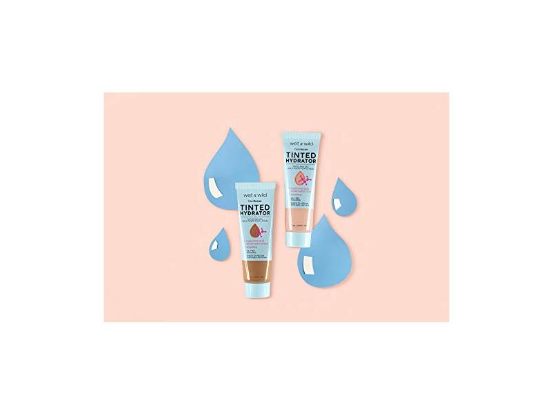 Wet n Wild, Bare Focus Tinted Hydrator Tinted Foundation Hyaluronic Acid, Medium Tan, 0.91 fl oz/27 mL