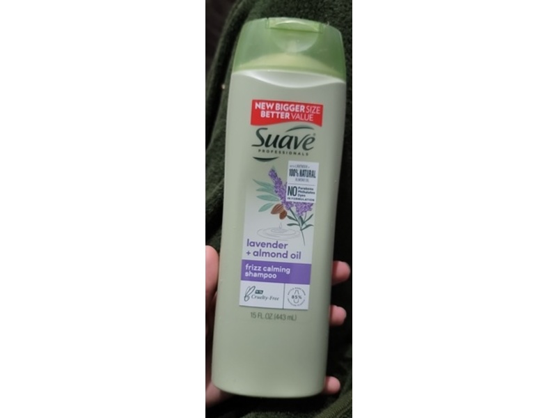 Suave Frizz Calming Shampoo, Lavender + Almond Oil, 15 fl oz/443 mL