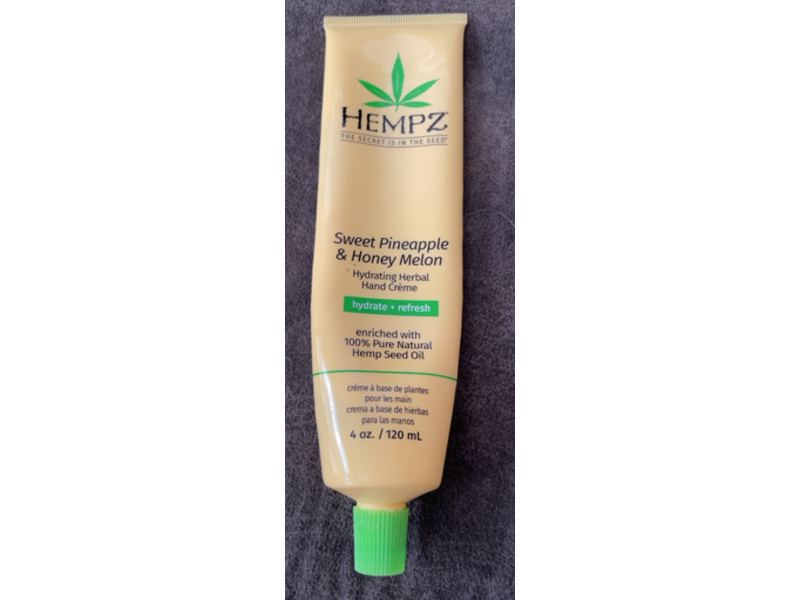 Hempz Hydrate+Refresh Hand Crème, Sweet Pineapple & Honey Melon , 4 oz/120 mL
