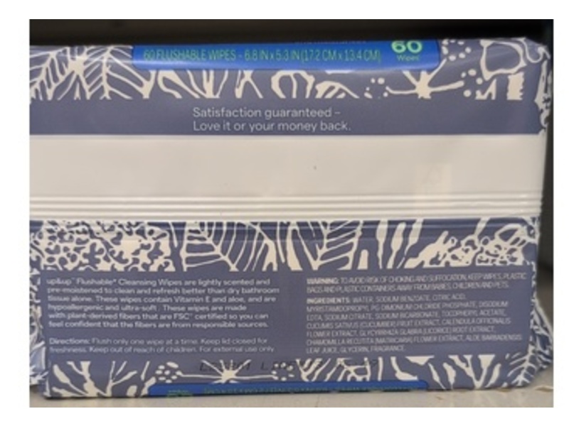 Up&Up Flushable Cleansing Wipes, Fresh Scent, 60 Count, Pack Of 2