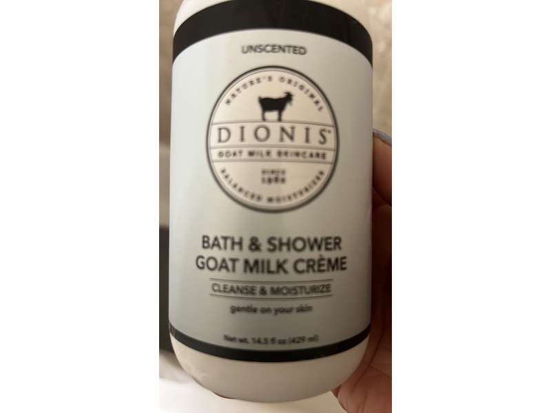 Dionis Bath & Shower Goat Milk Crème, Unscented, 14.5 fl oz/429 mL