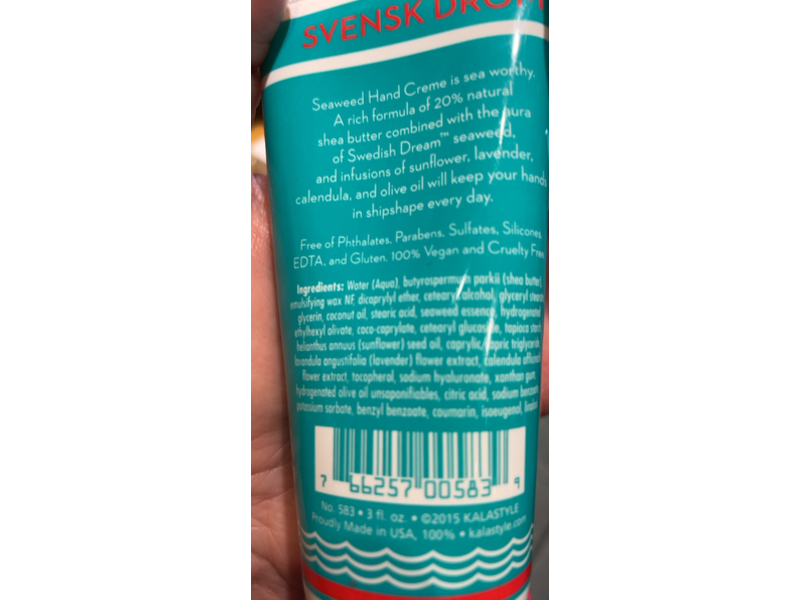 Swedish Dream Hand Cream, Seaweed, 3 fl oz
