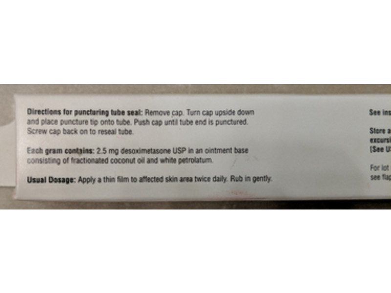 Desoximetasone Ointment USP 0.25%, 15 g, Glenmark (RX)