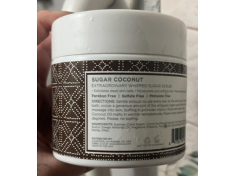 Lalicious Extraordinary Whipped Sugar Scrub, Sugar Coconut, 16 oz/453 g