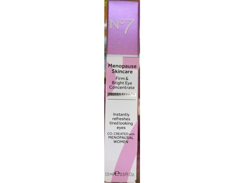 No7 Menopause Skincare Firm & Bright Eye Concentrate, 0.5 fl oz/15 mL