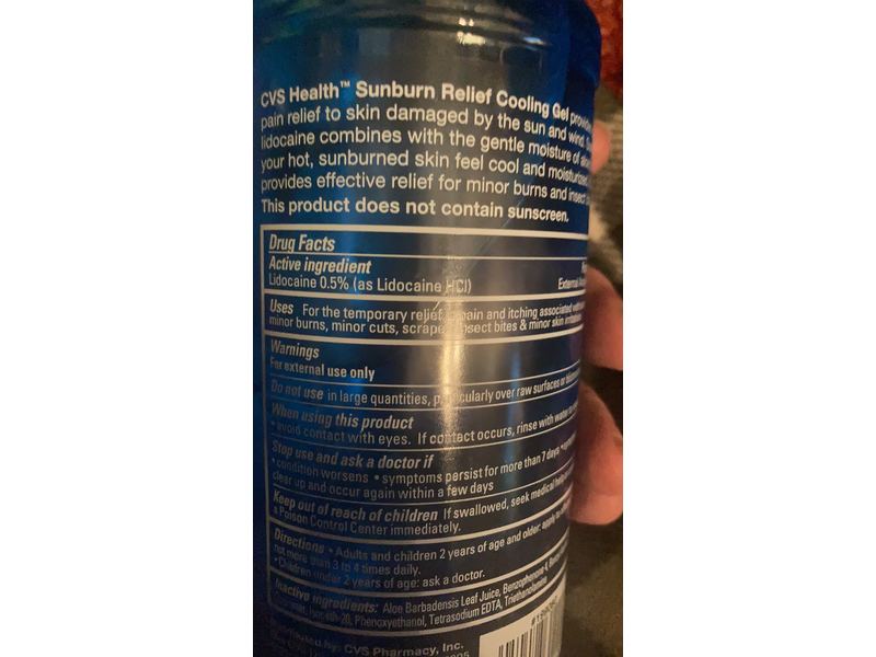 CVS Health Sunburn Relief Cooling Pain Relieving Gel, Lidocaine 0.5%, 20.0 oz/567 g
