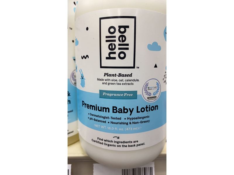 Hello Bello Premium Baby Lotion, Fragrance Free, 16 fl oz/473 mL