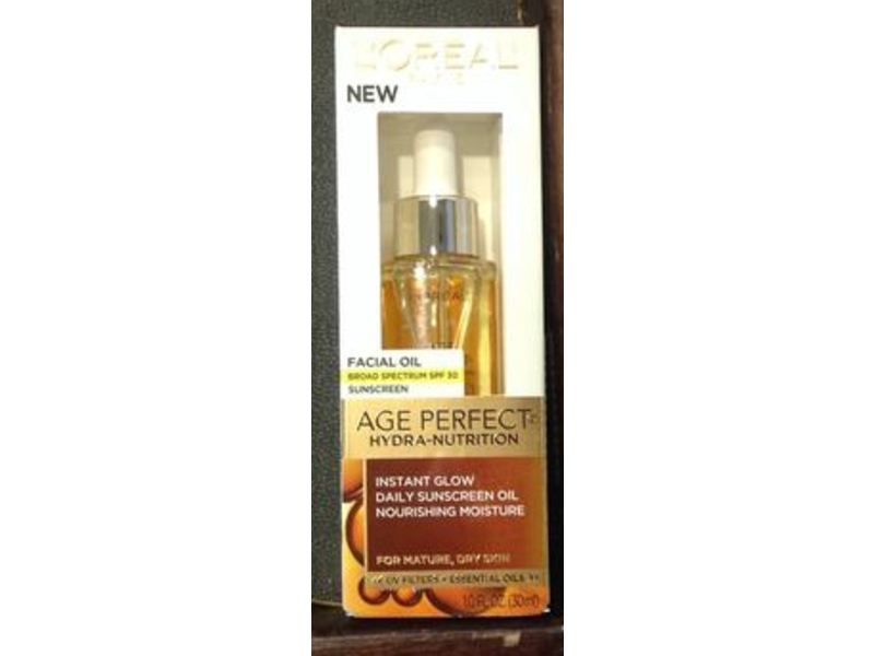 L'Oreal Paris Age Perfect Hydra-Nutrition Daily Sunscreen Facial Oil, SPF 30, 1 fl oz/30 mL