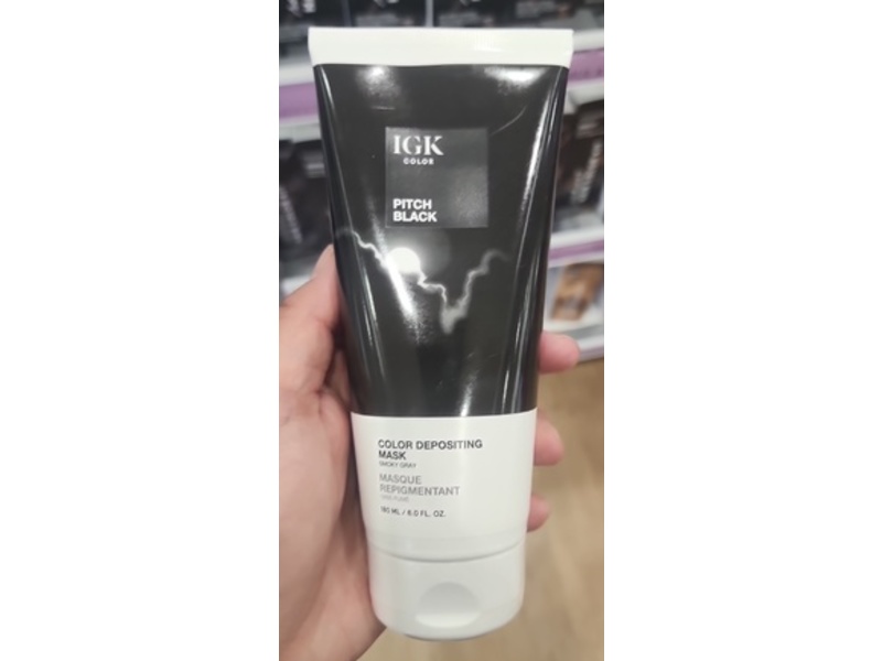 IGK Color Depositing Mask, Pitch Black, 6.0 fl oz/180 mL