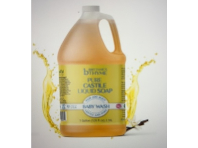 Brittanie's Thyme Pure Castile Liquid Soap Hair And Body Baby Wash, 128 fl oz/3.78 L