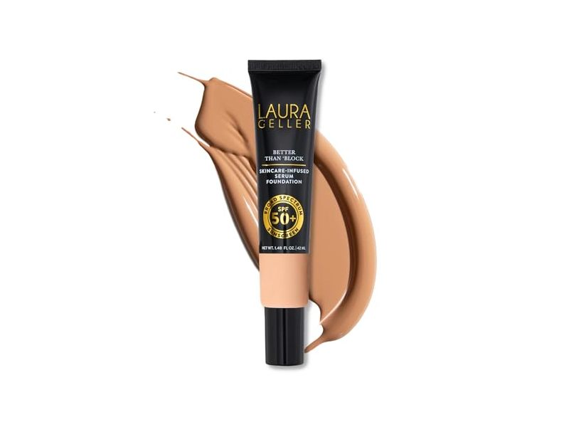 Laura Geller Better Than Block Skincare-Infused Serum Foundation, SPF 50+, 03 Medium, 1.48 fl oz/42 mL