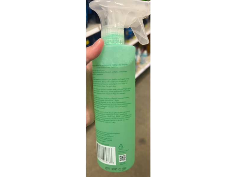 Safely Rise Dish Power Spray, Orange Flower & Jasmine, 15 fl oz/443 mL